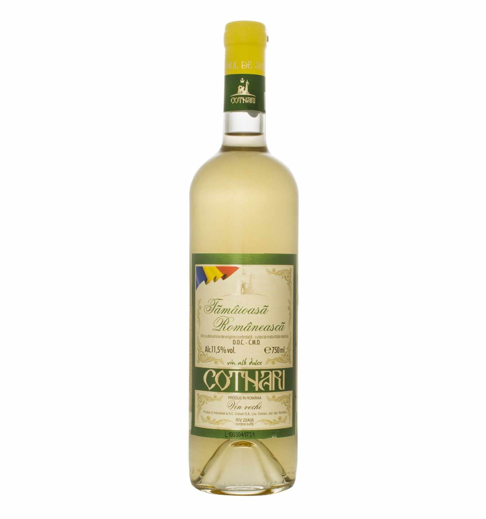 Vin alb dulce, Cotnari Tamaioasa Romaneasca, 0.75L, 11.5% alc., Romania
