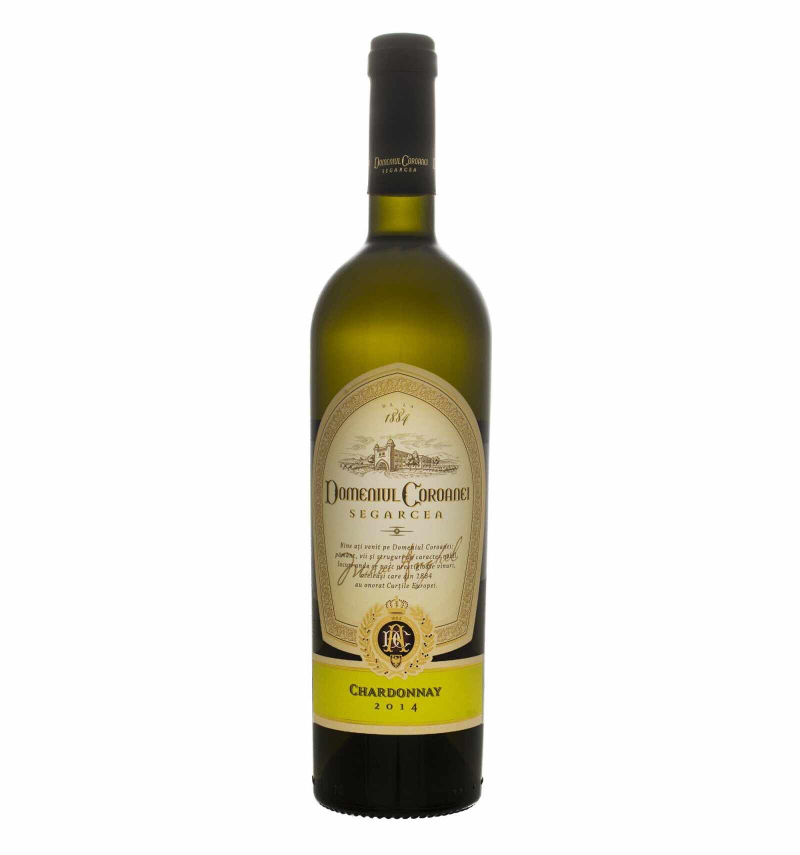 Vin alb sec, Chardonnay, Domeniul Coroanei Segarcea, 0.75L, 13% alc., Romania