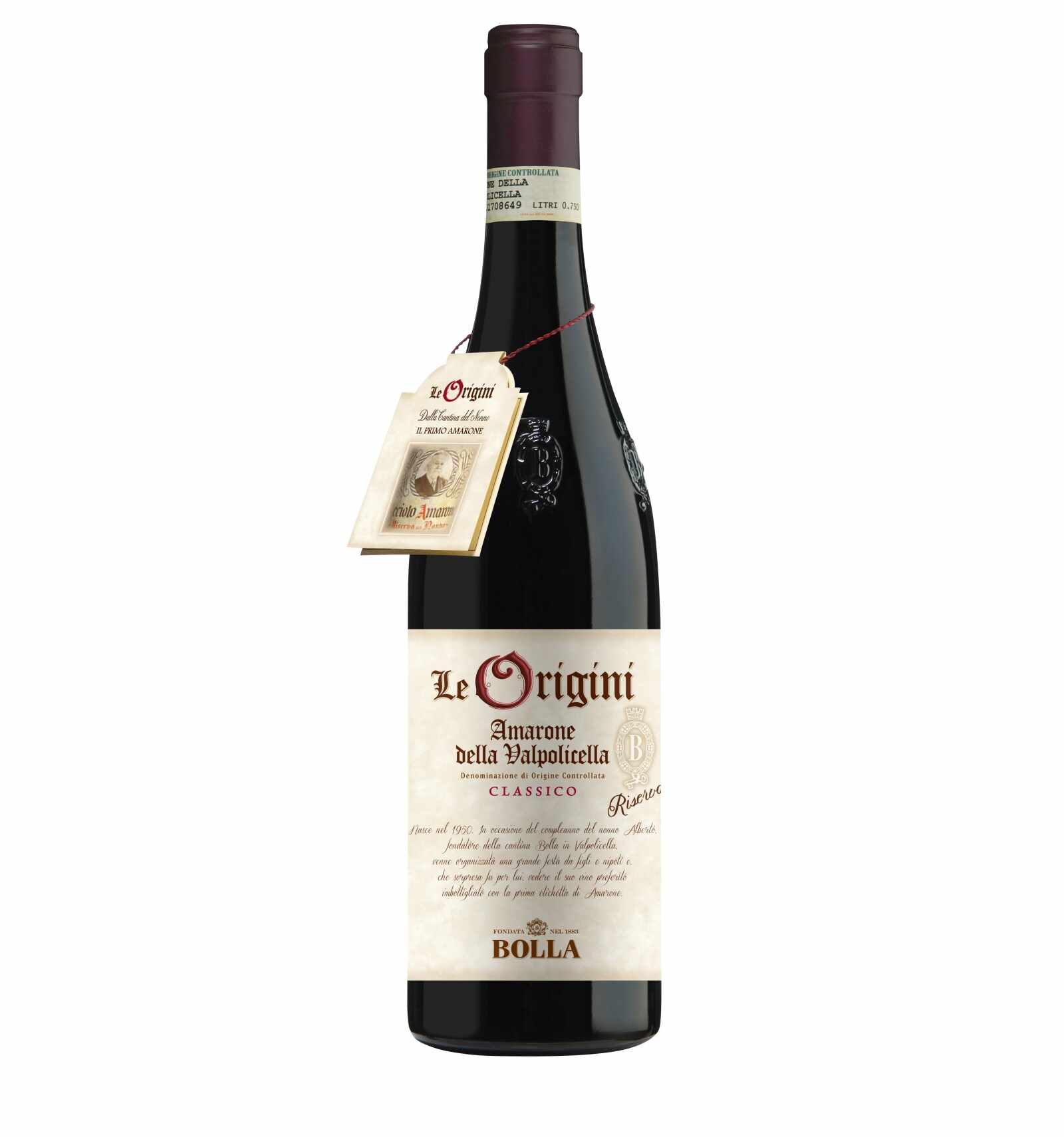 Vin rosu, Cupaj, Bolla Le Origini Amarone della Valpolicella, 1890, 0.75L, 15% alc., Italia