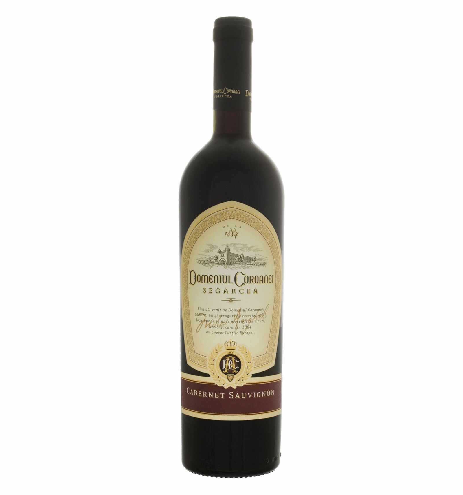 Vin rosu sec, Cabernet sauvignon, Domeniul Coroanei Segarcea, 0.75L, 13.5% alc., Romania