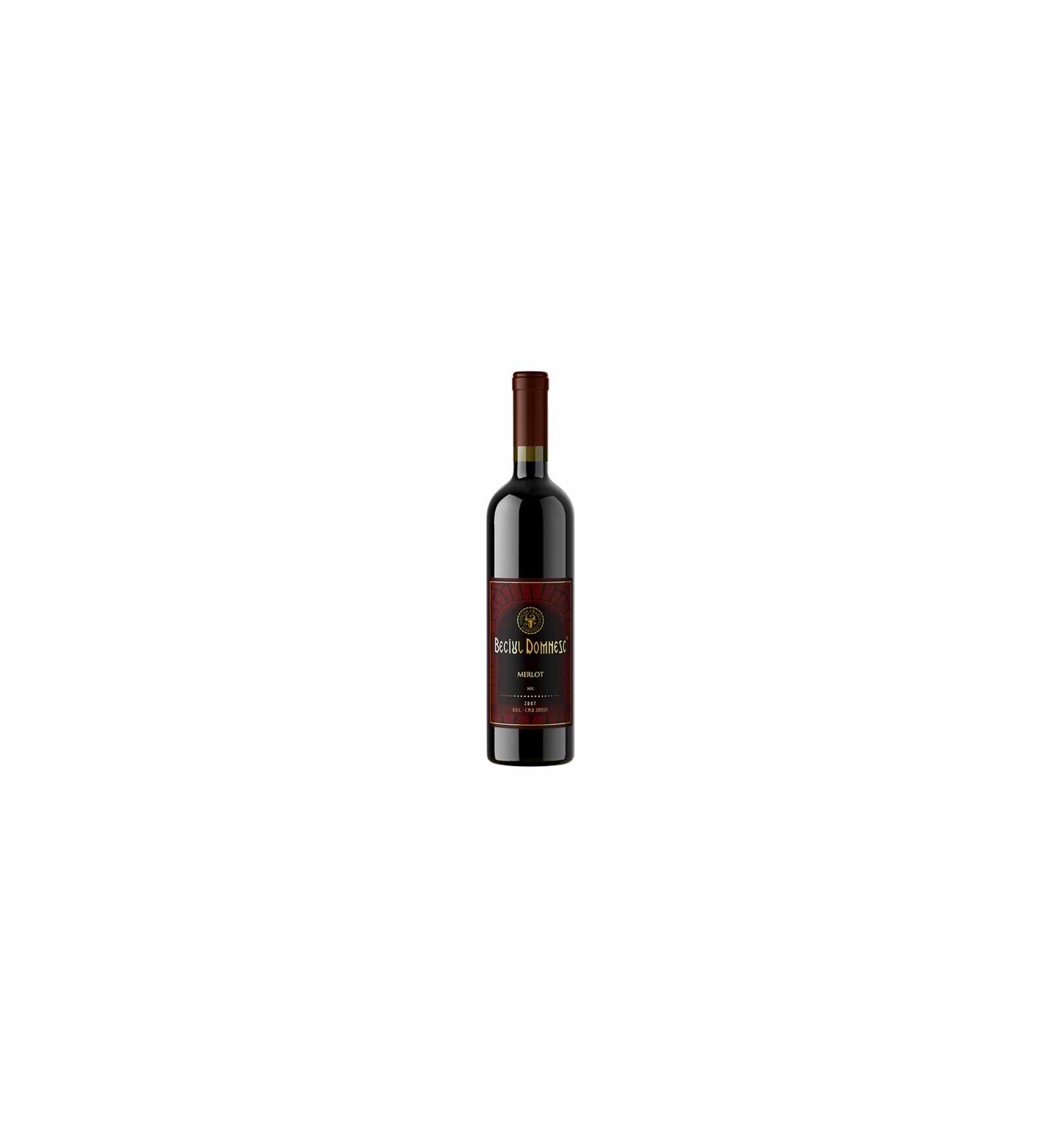 Vin rosu sec, Merlot, Beciul Domnesc Cotesti, 0.75L, 13% alc., Republica Moldova