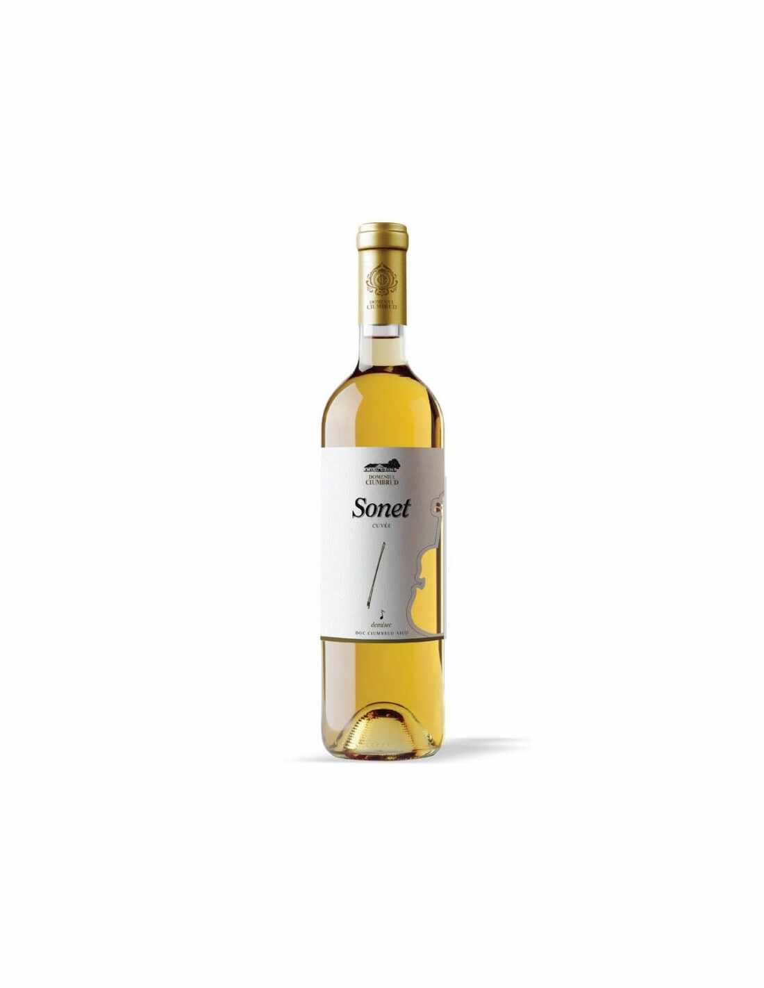 Vin alb demisec, Fet. Alba & Pinot G & Sauv Blanc, Sonet, Ciumbrud, 0.75L, 11.5% alc., Romania