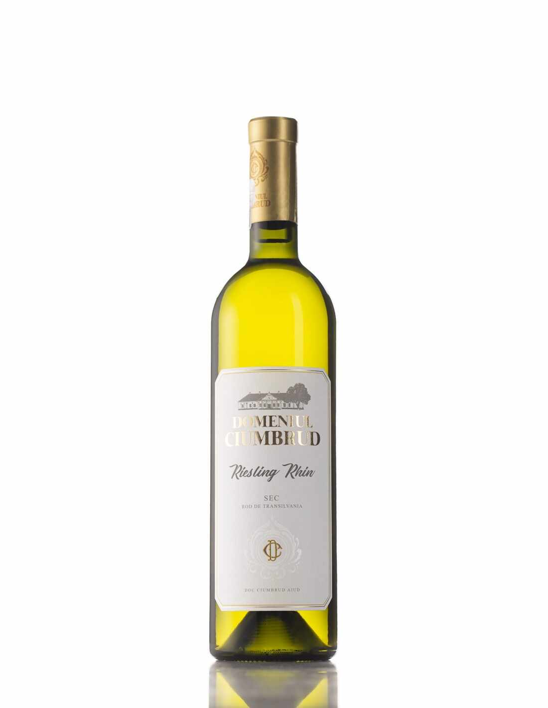 Vin alb sec, Riesling Rhein, Domeniul Ciumbrud, 0.75L, 12.2% alc., Romania