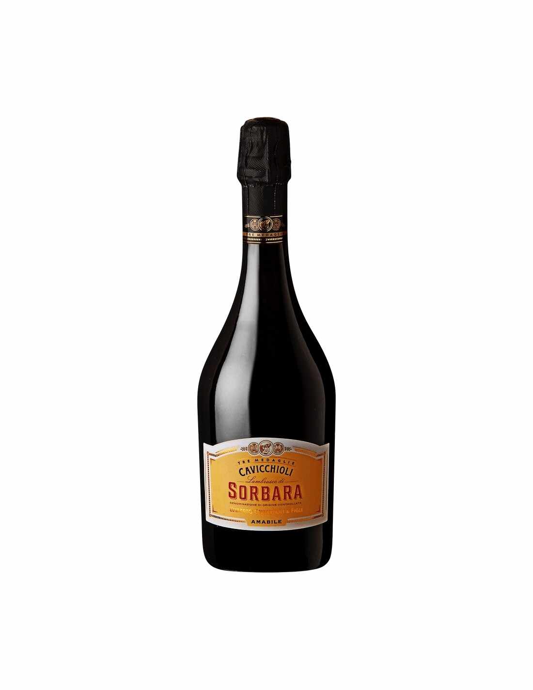 Vin frizzante Cavicchioli Lambrusco di Sorbara Amabile, 0.75L, 8% alc., Italia