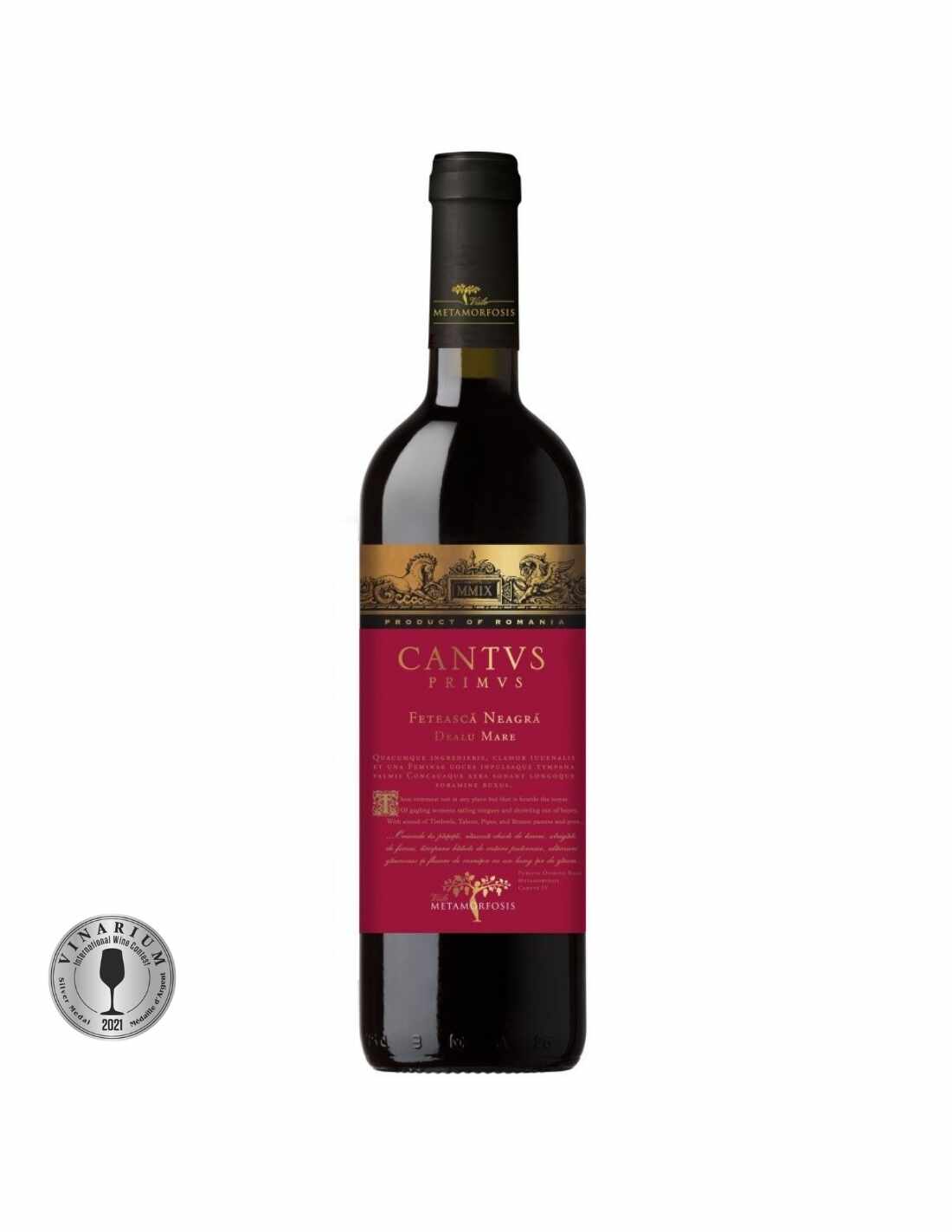 Vin rosu sec, Feteasca Neagra, Viile Metamorfosis Cantus Primus, 0.75L, 15% alc., Romania