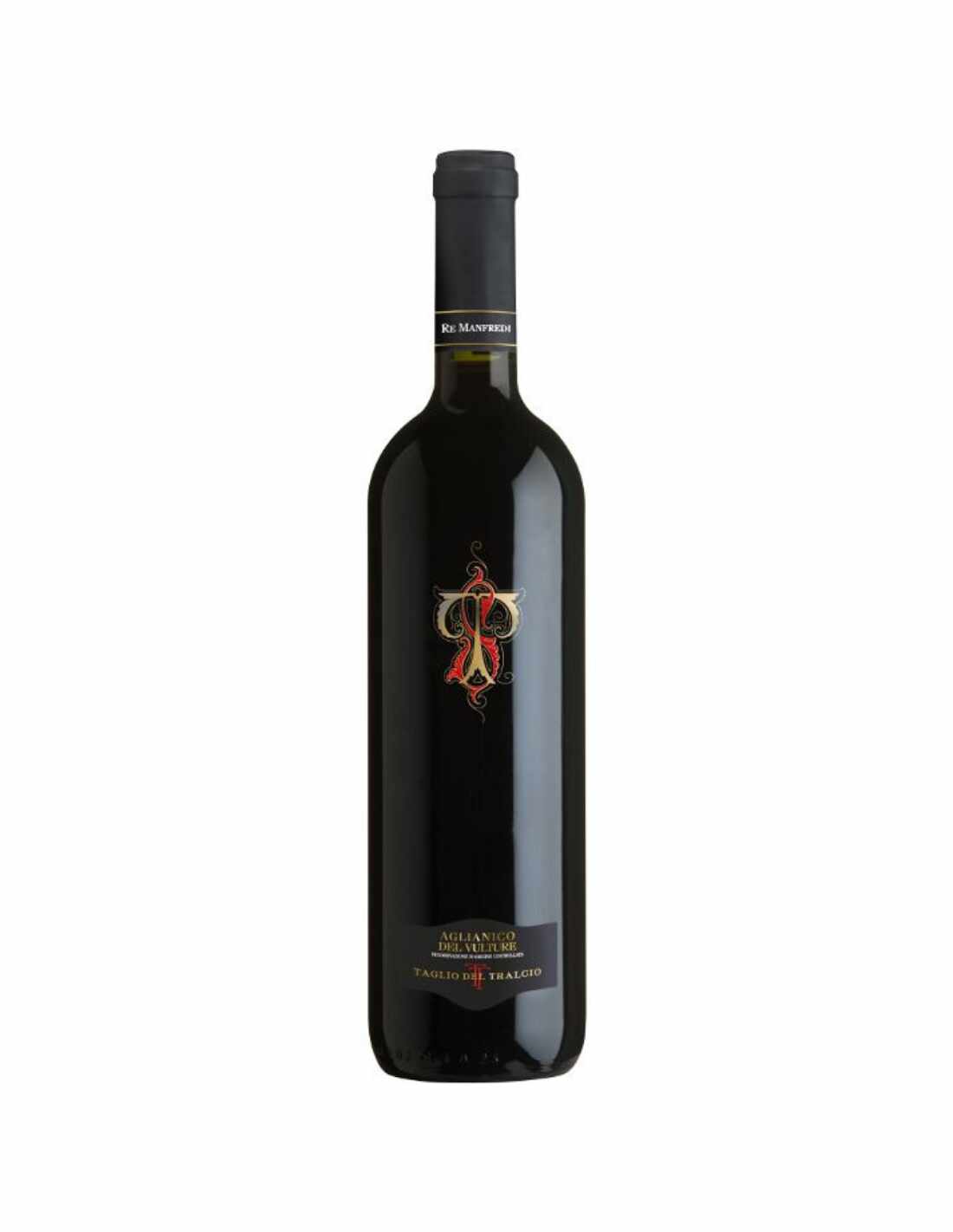 Vin rosu sec Re Manfredi Terre Degli Svevi Aglianico Vulture DOC, 0.75L, 14.4% alc., Italia