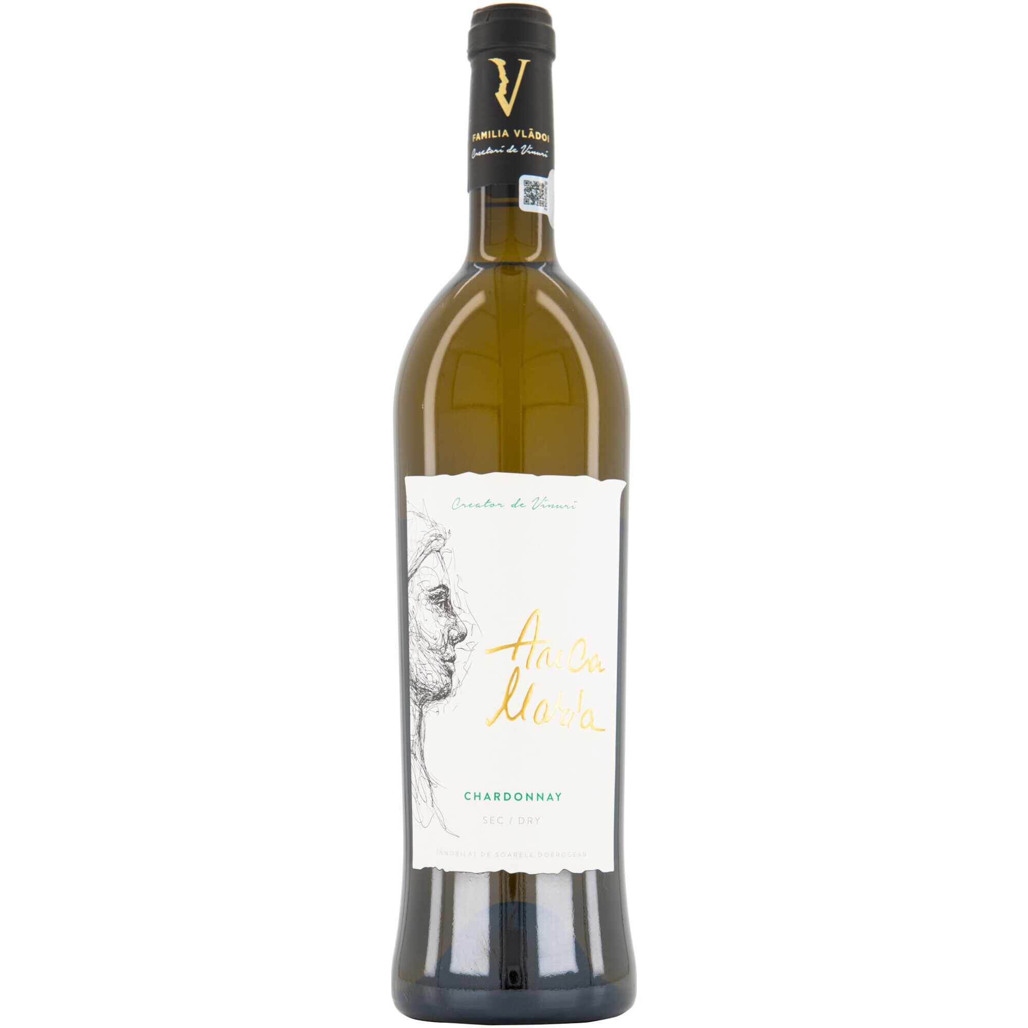 Vin Alb Familia Vladoi Anca Maria, Chardonnay, Sec, 0.75l