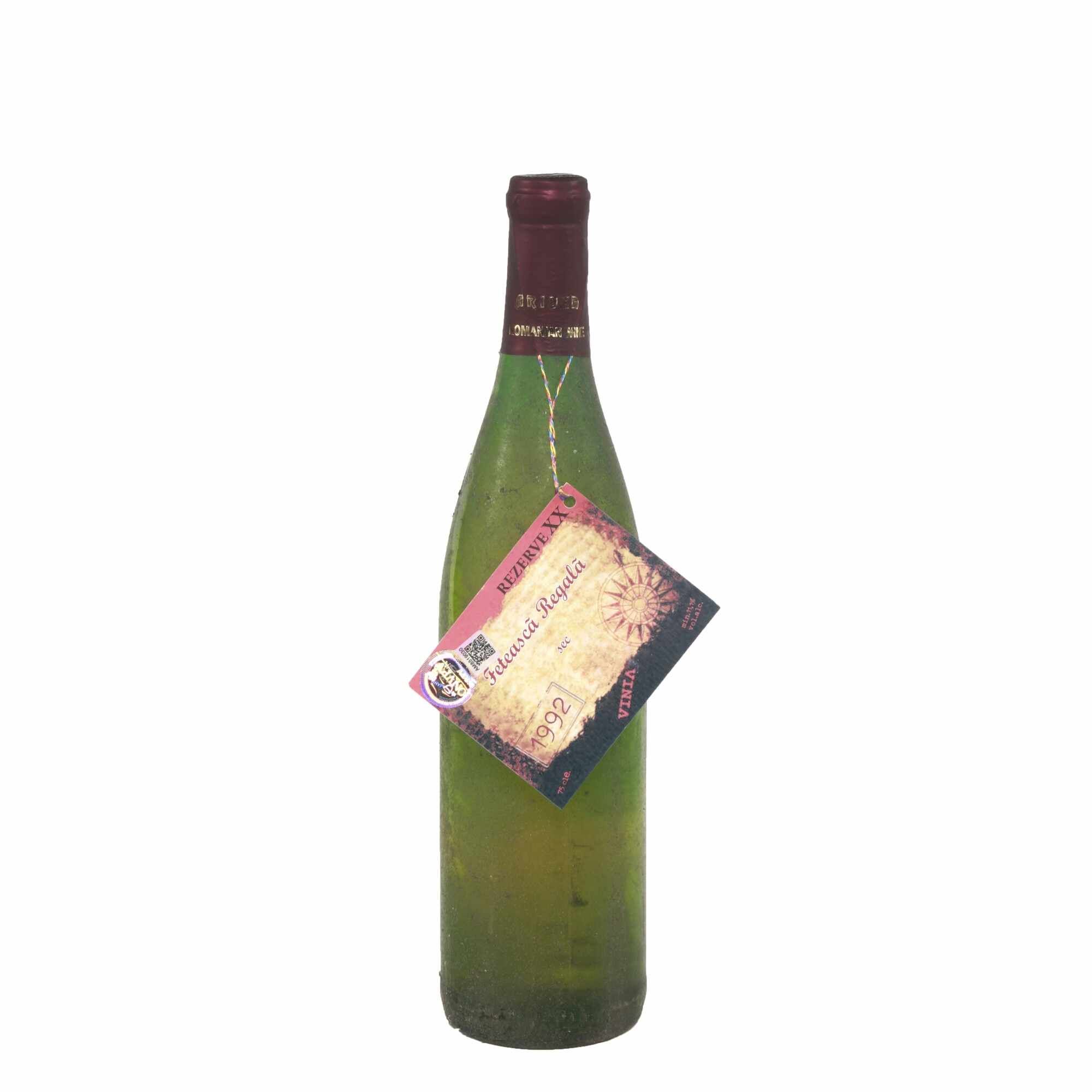 Vin alb, Feteasca Regala, Podgoria Iasi, 1992, sec, Vinia, 0.75 l