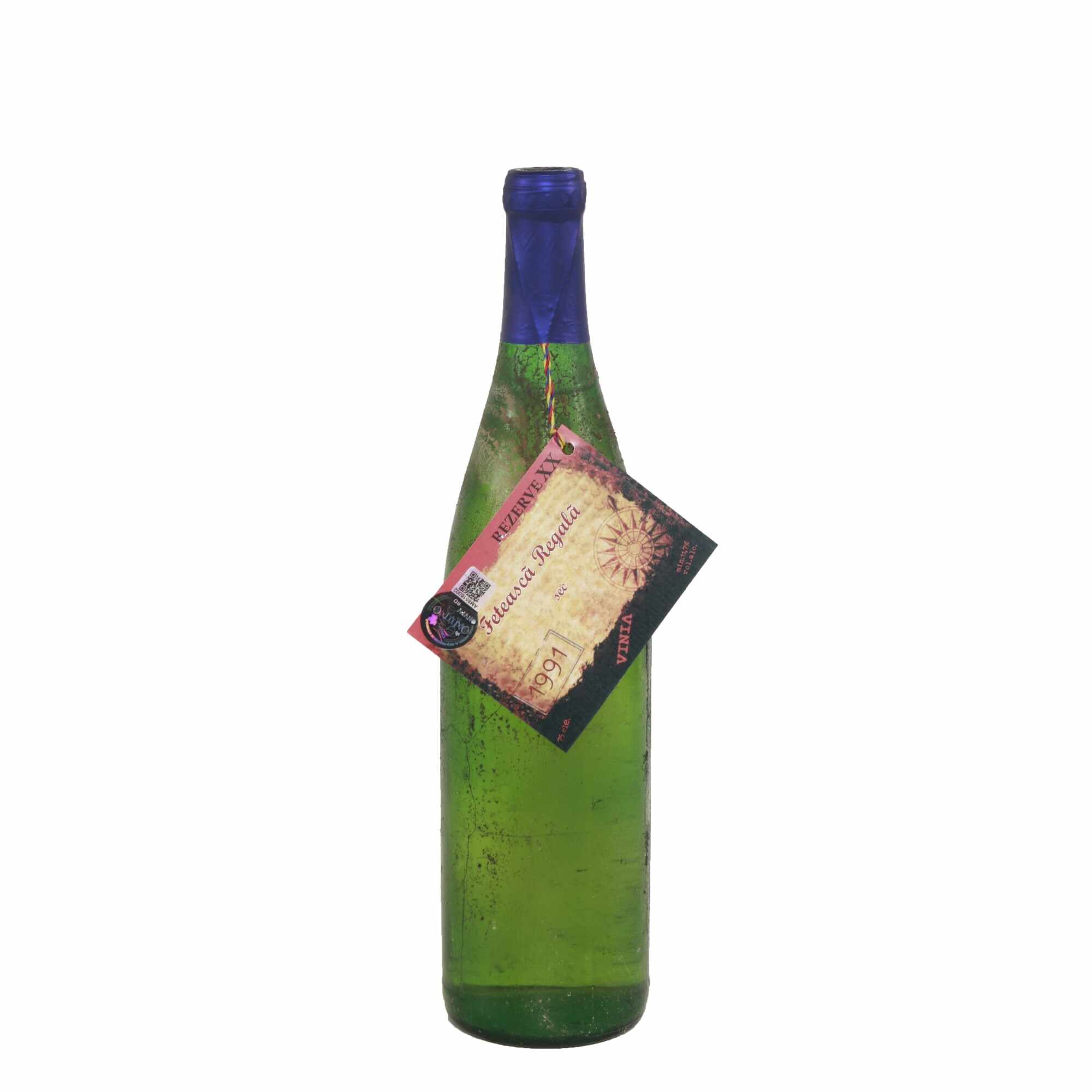 Vin alb Feteasca Regala, Podgoria Iasi, Vinia, 1991,sec, 0.75 l