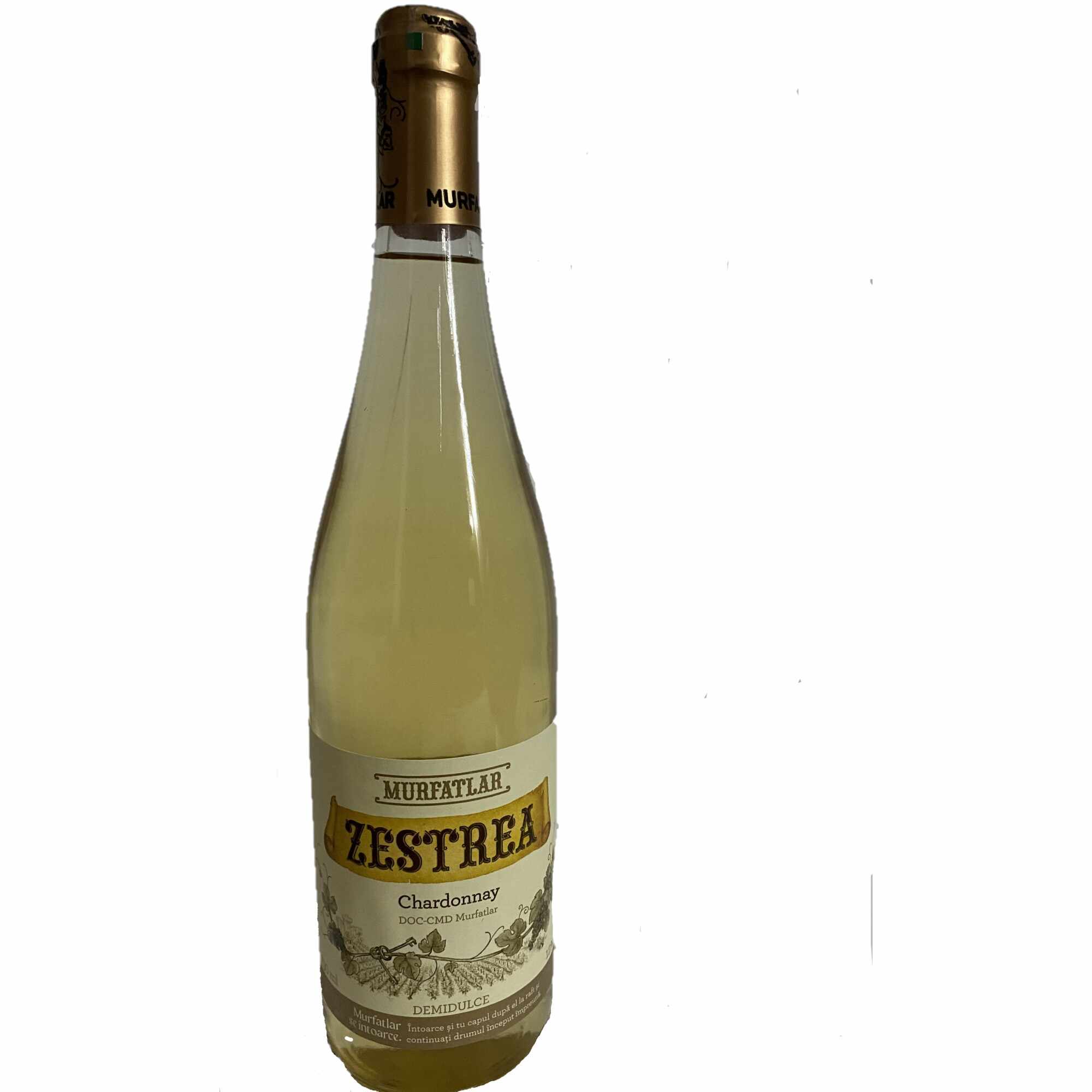 Vin alb Zestrea Chardonnay productie an 2020, 750 ml, 12%vol, demidulce DOC-CMD Murfatlar