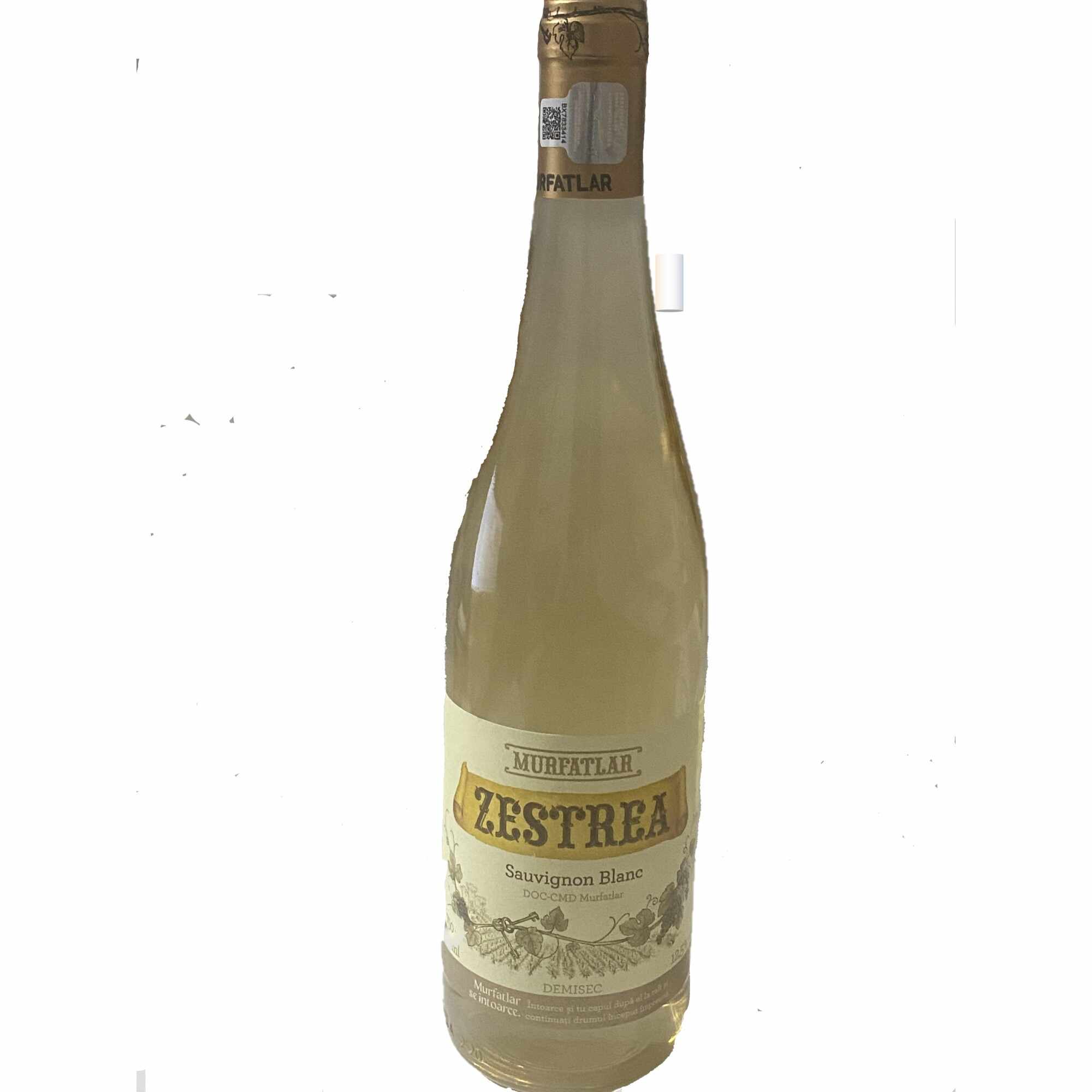 Vin alb Zestrea Sauvignon Blanc productie an 2020, 750 ml, 12,5%vol, demisec DOC-CMD Murfatlar