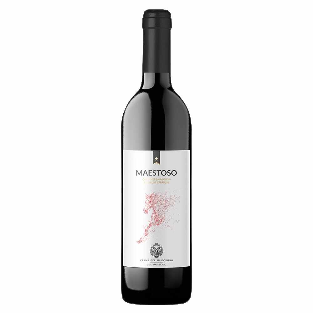Vin rosu Cupaj Cabernet Sauvignon & Merlot Barrique 2017, Sec, MAESTOSO