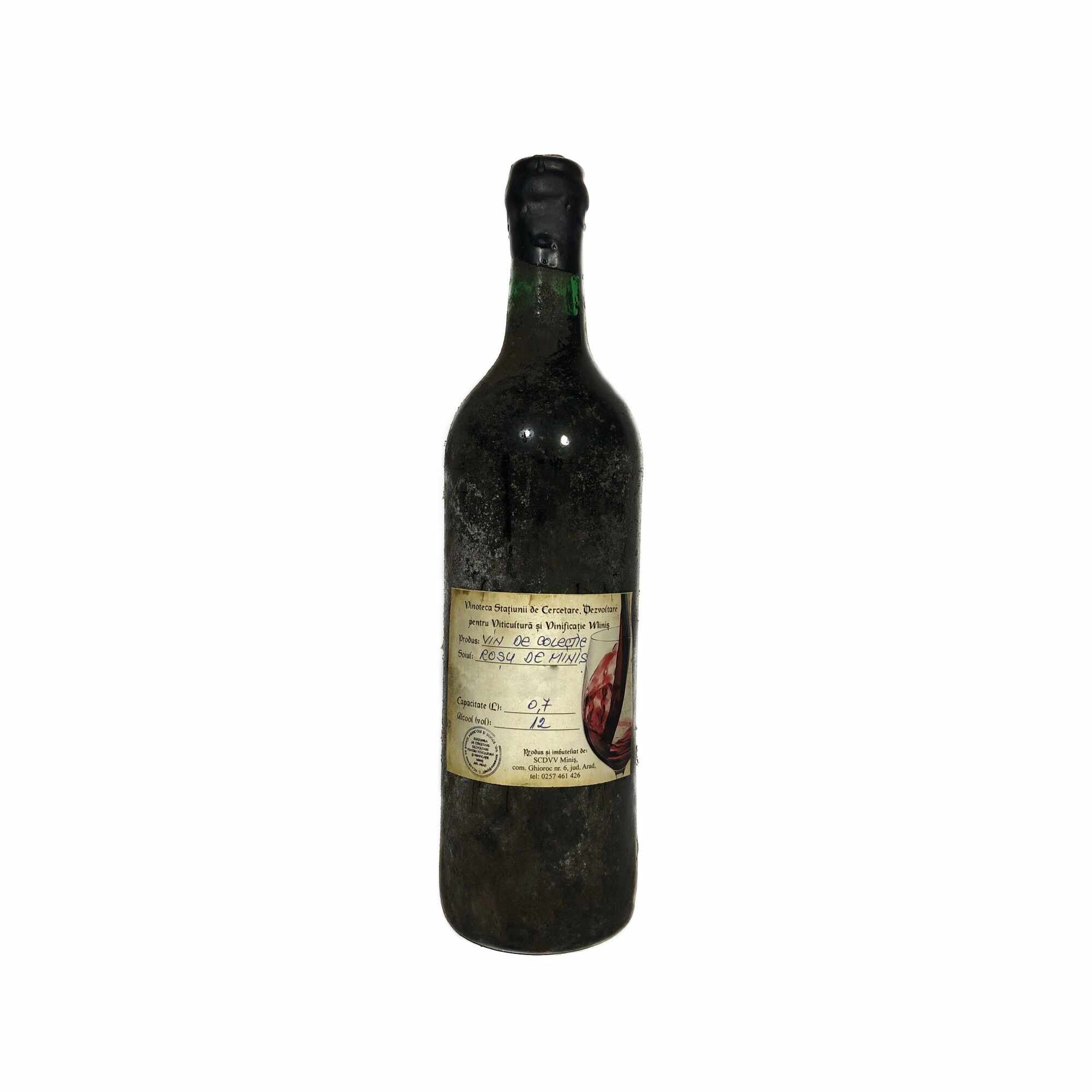 Vin rosu de colectie Rosu de Minis - Anul 1957 in cutie de lemn, 700 ml