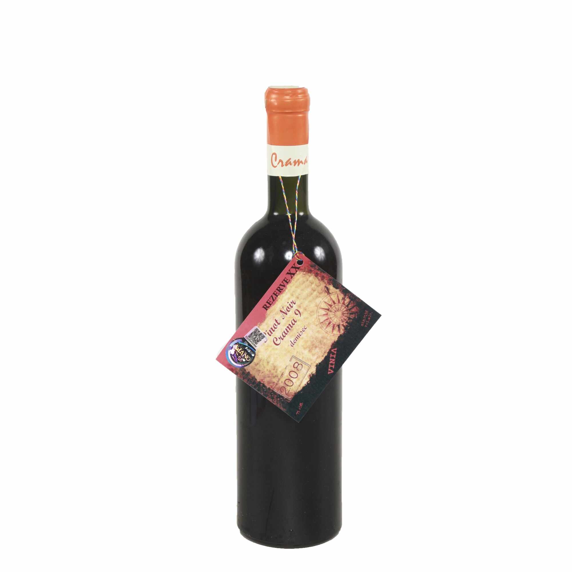Vin rosu,Pinot Noir Crama 9,Podgoria Bohotin, 2008, demi sec, Vinia, 0.75 l