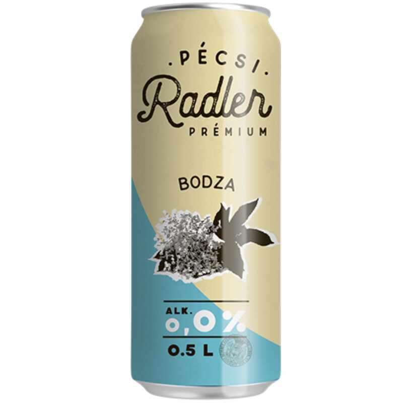 Bere blonda fara alcool Pecsi Radler Bodza, 0% alc., 0.5L, Ungaria