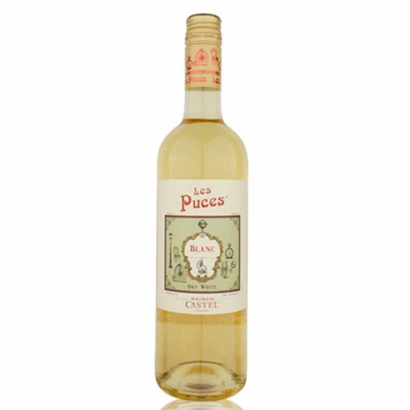 Vin alb sec Les Puces Blanc, 0.75L, Franta