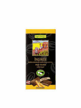 Ciocolata bio amÄƒruie cu ghimbir 55% cacao HIH Rapunzel, 80 grame