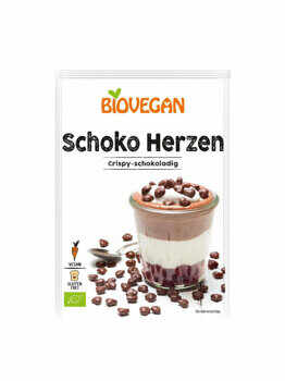Inimioare din ciocolata fara gluten Biovegan, 35 grame