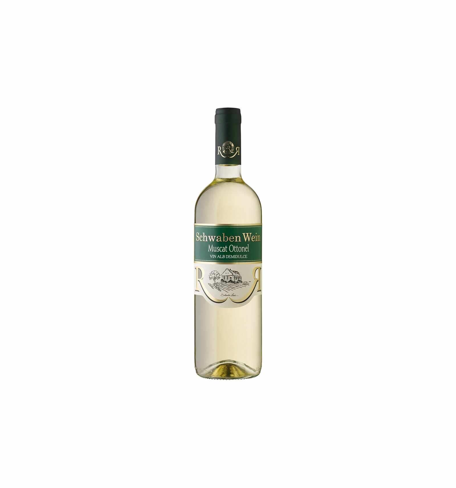 Vin alb demidulce, Muscat Ottonel, Schwaben Wein Recas, 0.75L, 12% alc., Romania