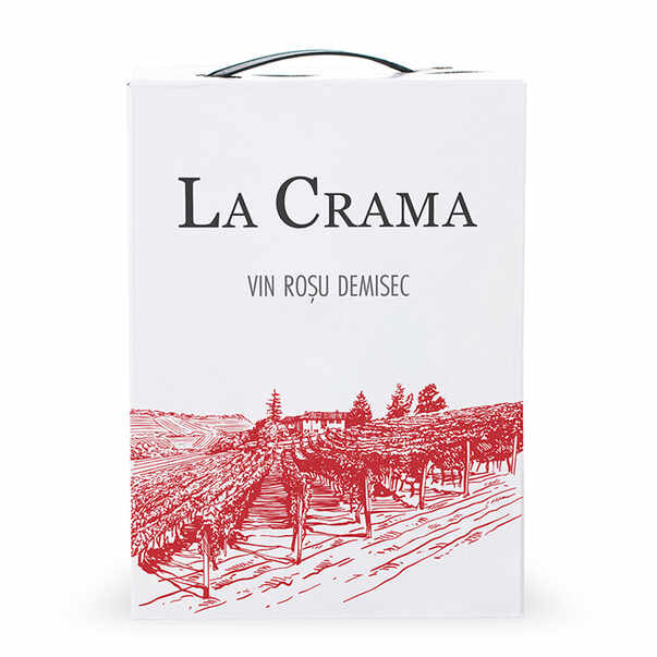 Vin rosu demisec La Crama, bag in box, 3L