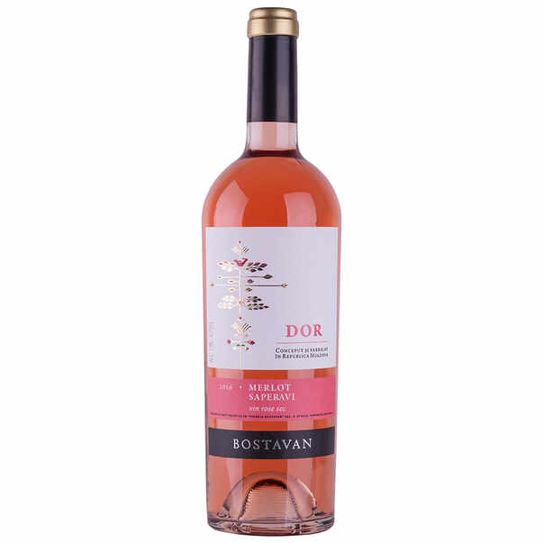 Vin roze sec Bostavan, Merlot, Saperavi 0.75 l