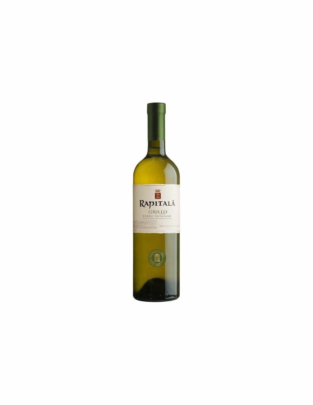 Vin alb sec, Grillo, Rapitala Sicilia, 0.75L, 13% alc., Italia