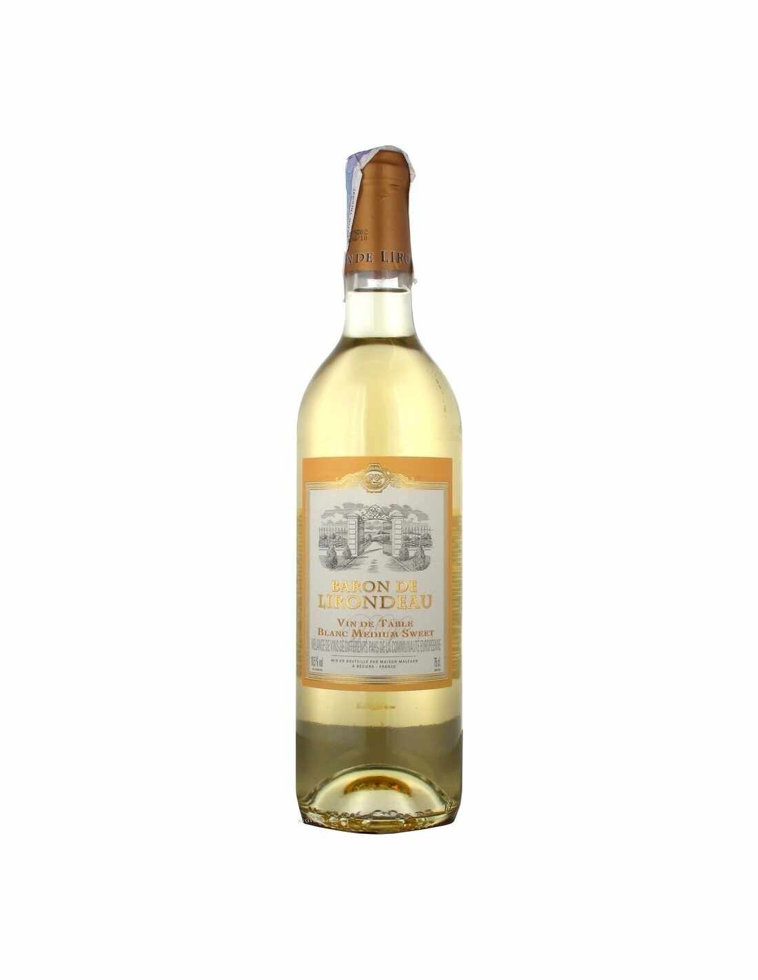 Vin alb demidulce, Cupaj, Baron de Lirondeau Coteaux de BÃ©ziers, 0.75L, 10.5% alc., Franta