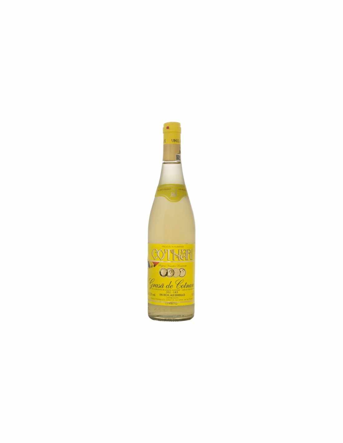 Vin alb demidulce, Grasa de Cotnari, 0.75L, 11.5% alc., Romania