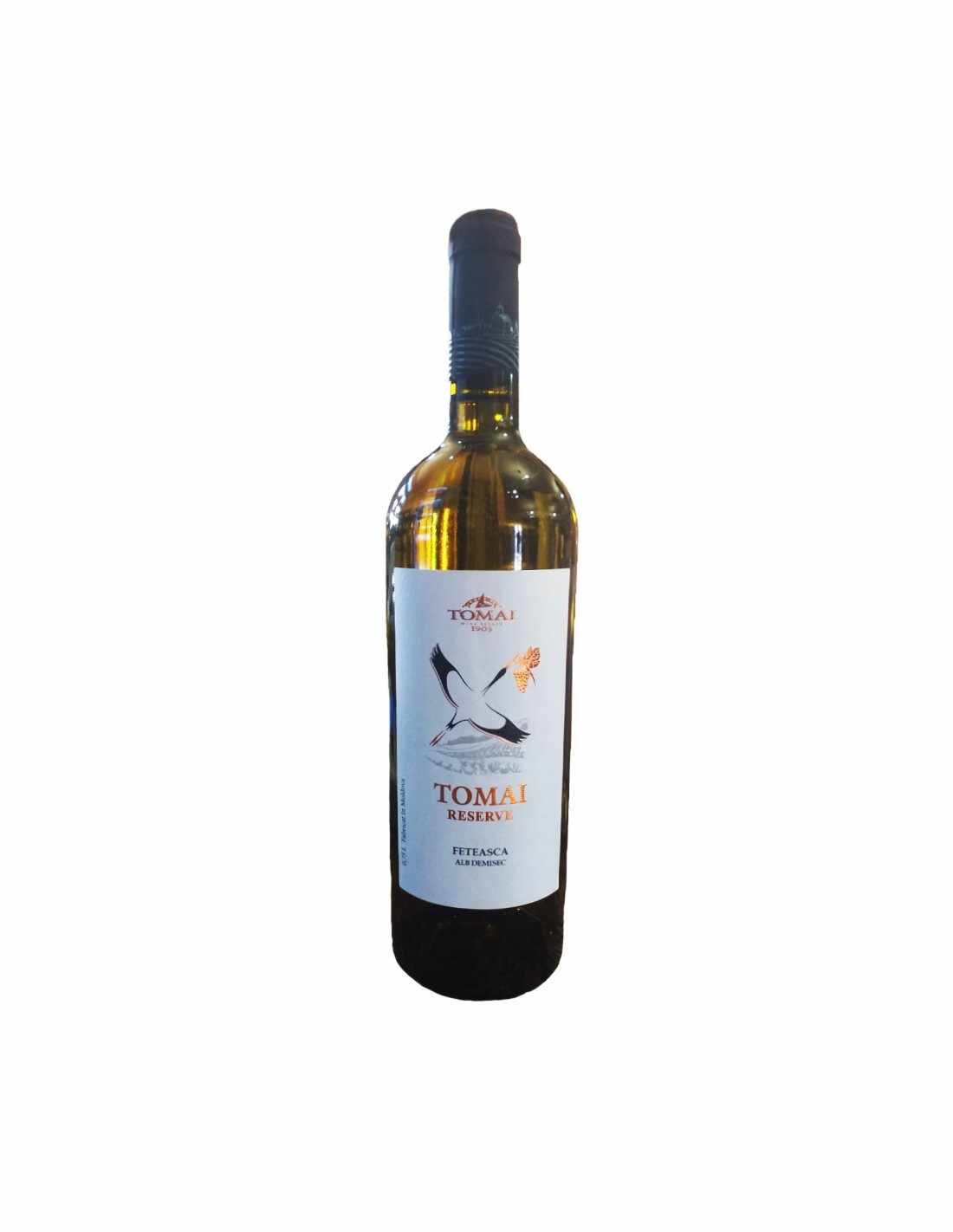 Vin alb demisec, Feteasca Alba, Tomai Reserve, 12% alc., 0.75L, Republica Moldova