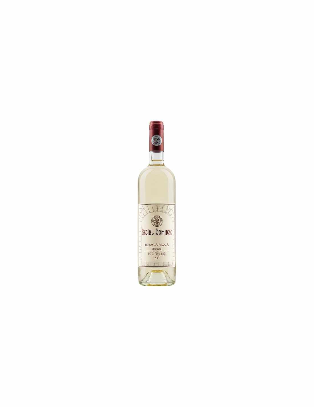 Vin alb demisec, Feteasca Regala, Beciul Domnesc Husi, 0.75L, 12.5% alc., Romania