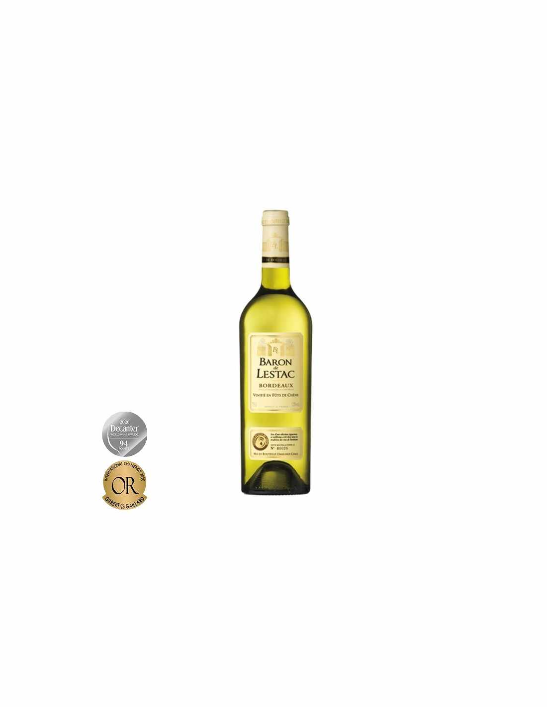 Vin alb sec, Cupaj, Baron de Lestac Bordeaux, 0.75L, 12% alc., Franta