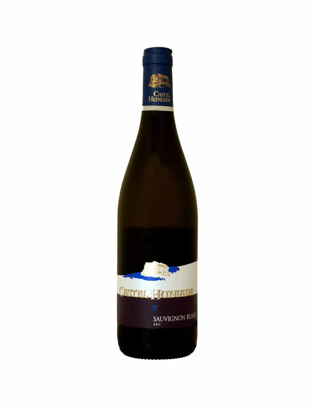 Vin alb sec, Sauvignon Blanc, Castel Huniade Recas, 0.75L, 12.5% alc., Romania