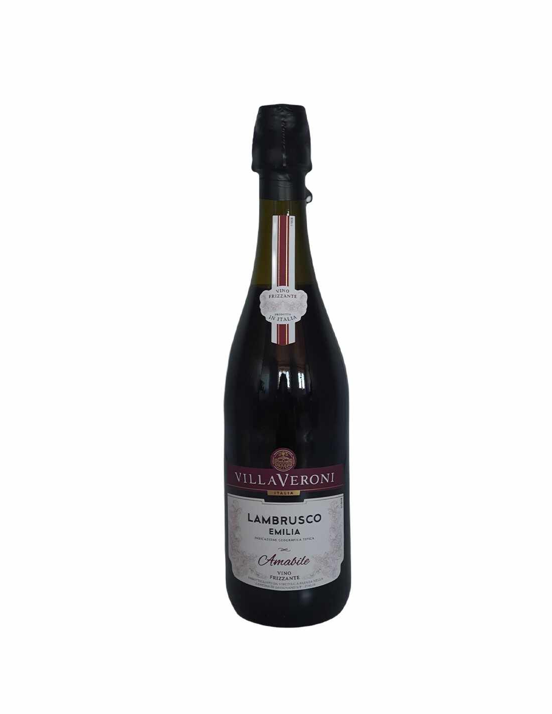 Vin frizzante Lambrusco, Villa Veroni Amabile Emilia, 0.75L, 8% alc., Italia