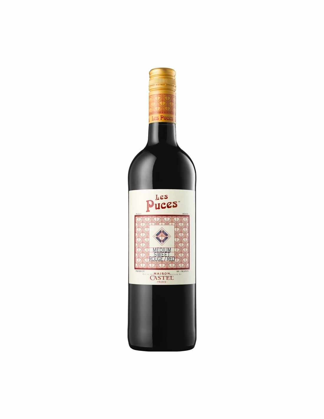 Vin rosu demidulce, Grenache, Les Puces Maison Castel, 11.5% alc., 0.75L, Franta