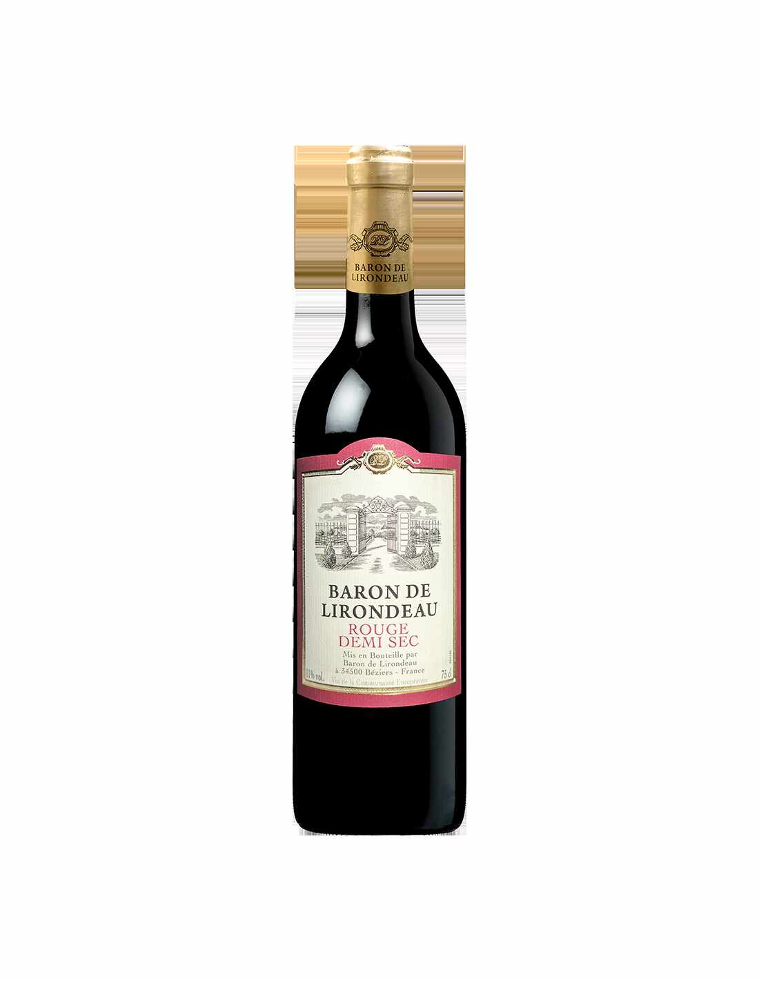 Vin rosu demisec, Cupaj, Baron de Lirondeau Bordeaux, 10.5% alc., 0.75L, Franta