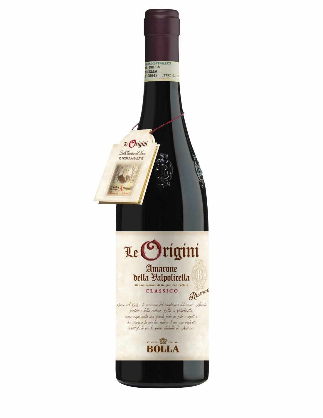 Vin rosu sec, Cupaj, Bolla Le Origini Amarone della Valpolicella, 1890, 0.75L, 15.5% alc., Italia