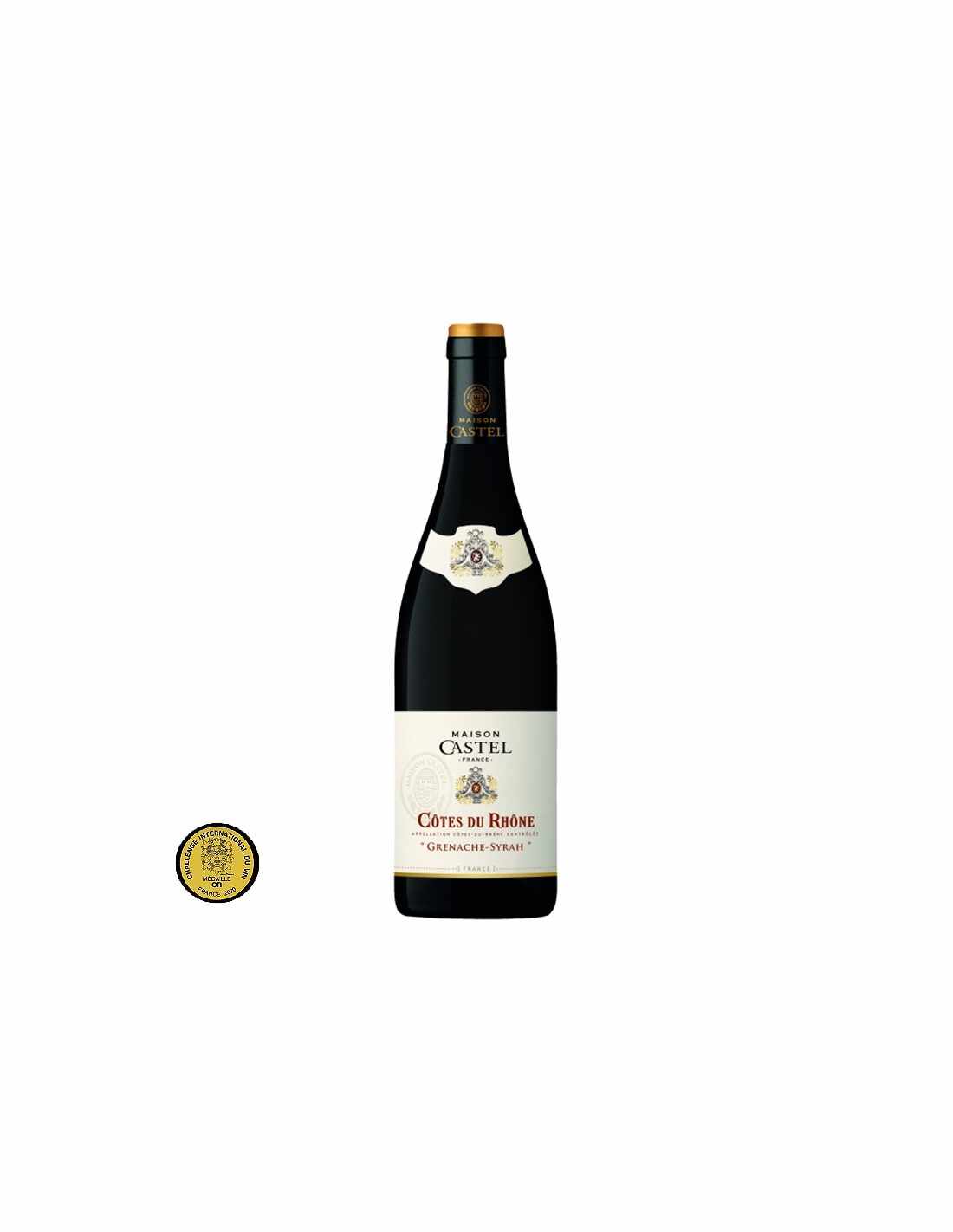 Vin rosu sec, Grenache-Syrah, Maison Castel CÃ´tes-du-RhÃ´ne, 13.5% alc., 0.75L, Franta