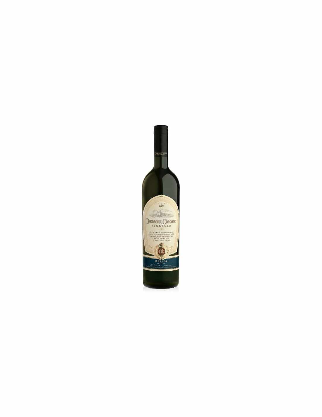 Vin rosu sec, Merlot, Domeniul Coroanei Segarcea, 0.75L, 14.5% alc., Romania