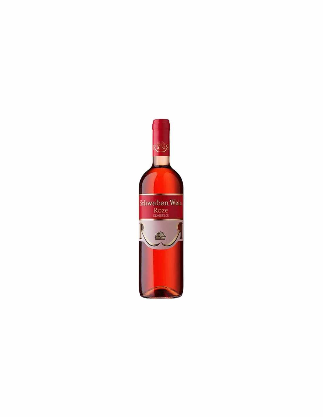 Vin roze demidulce, Cupaj, Schwaben Wein Recas, 0.75L, 12.5% alc., Romania
