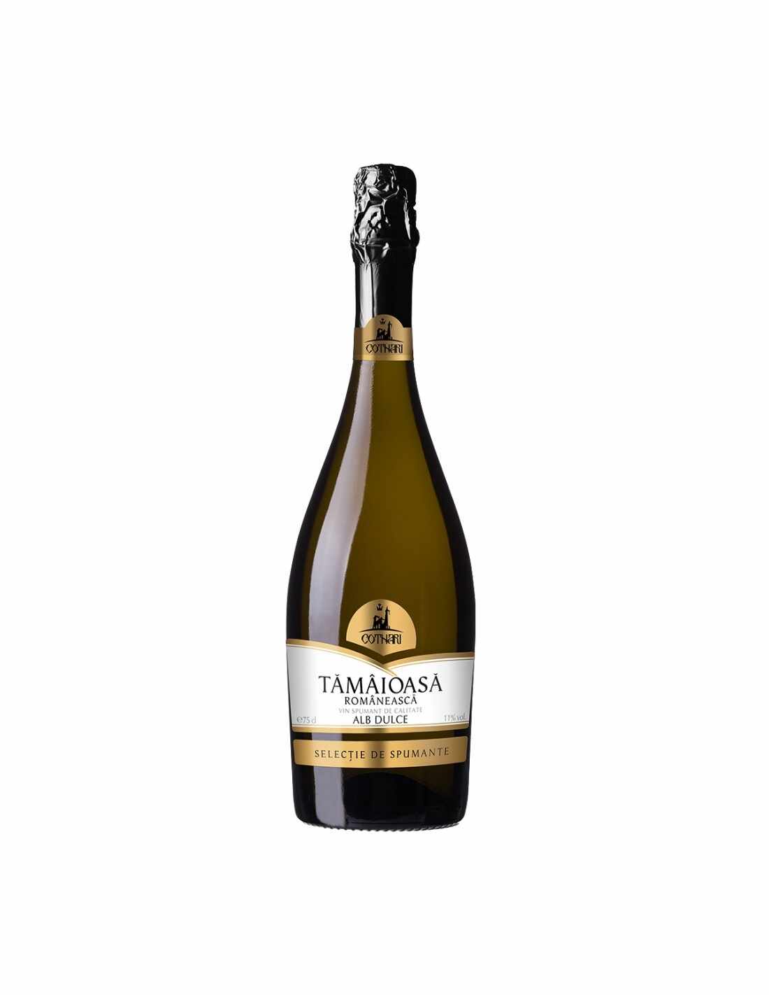 Vin spumant alb dulce, Tamaioasa Romaneasca, Cotnari, 11% alc., 0.75 L, Romania