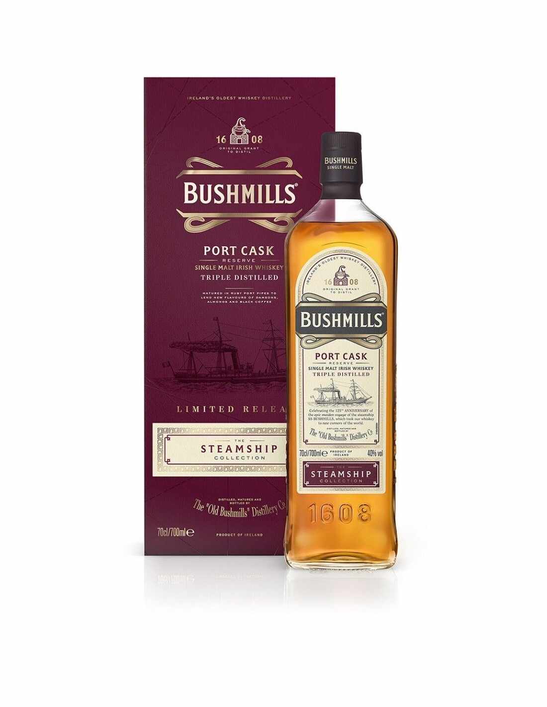 Whisky Bushmills The Steamship Port Cask 0.7L, 40% alc., Irlanda