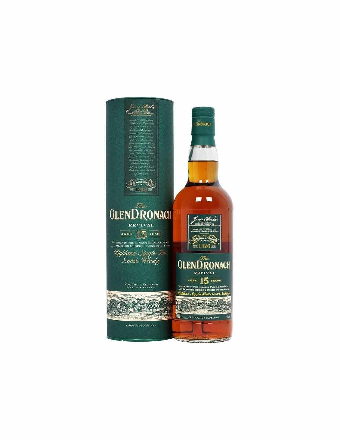Whisky Glendronach 0.7L, 15 ani, 46% alc., Scotia