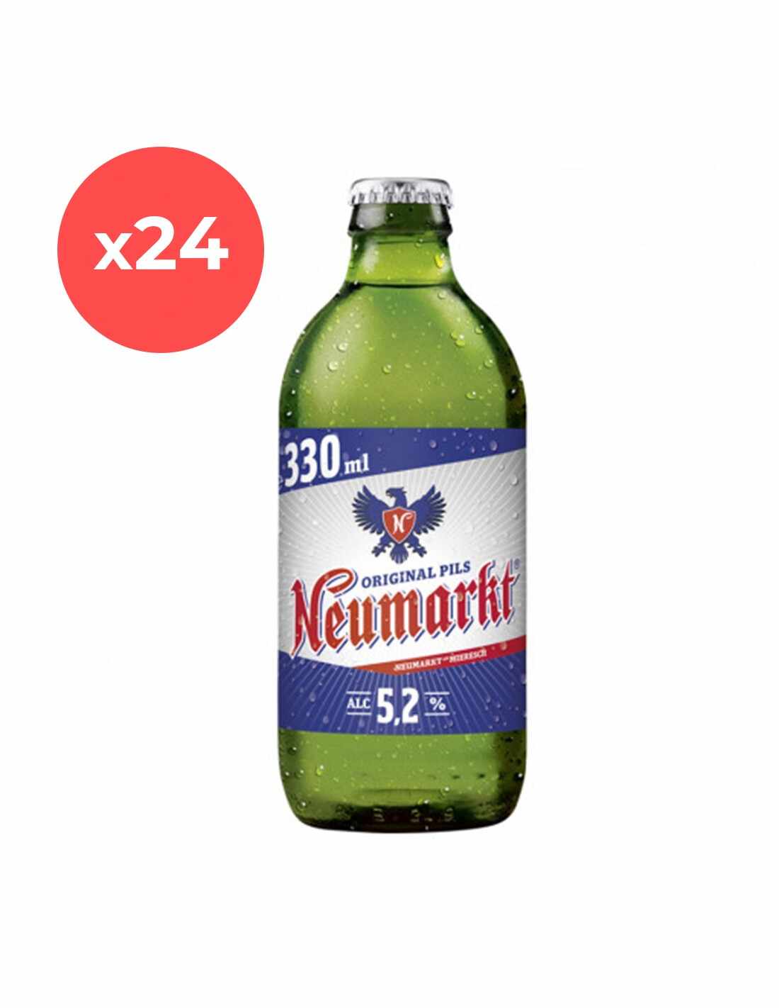 Bax 24 bucati bere blonda, filtrata Neumarkt, 5.2% alc., 0.33L, sticla