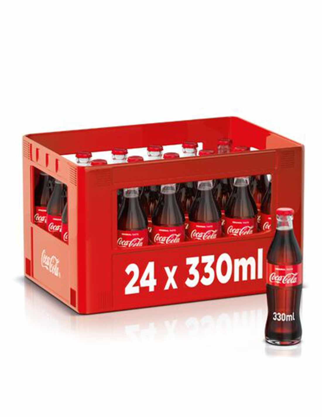 Bax 24 bucati Suc carbogazos Coca Cola, 0.33L, sticla, Romania