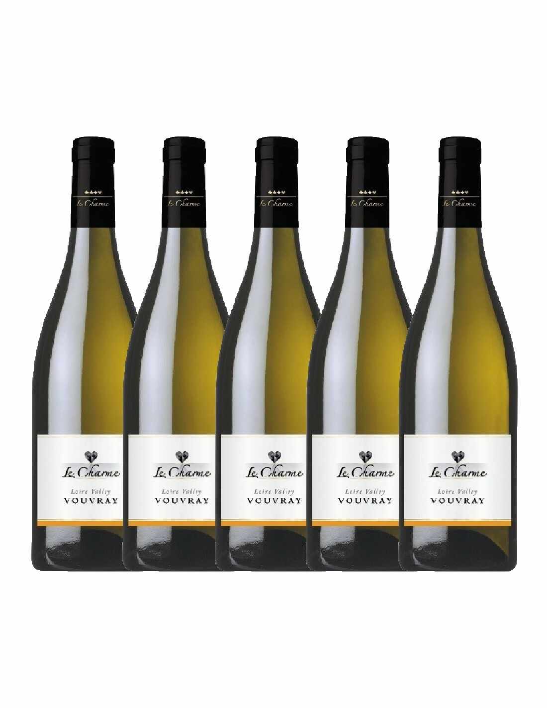 Pachet 5 sticle Vin alb sec, Le Charme Vouvray, 0.75L, 11.5% alc., Franta