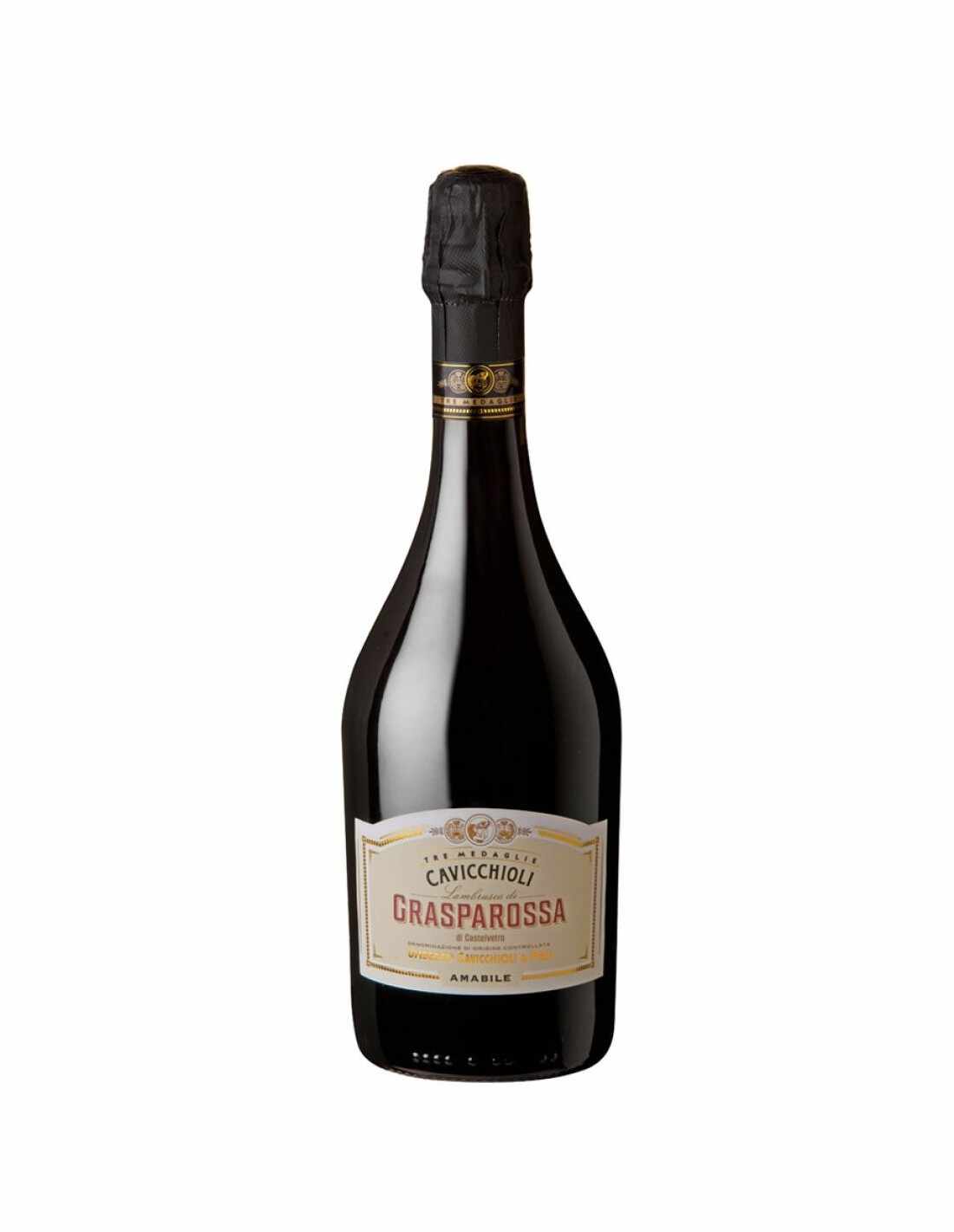 Vin frizzante Cavicchioli Grasparossa Amabile, 8% alc., 0.75L, Italia