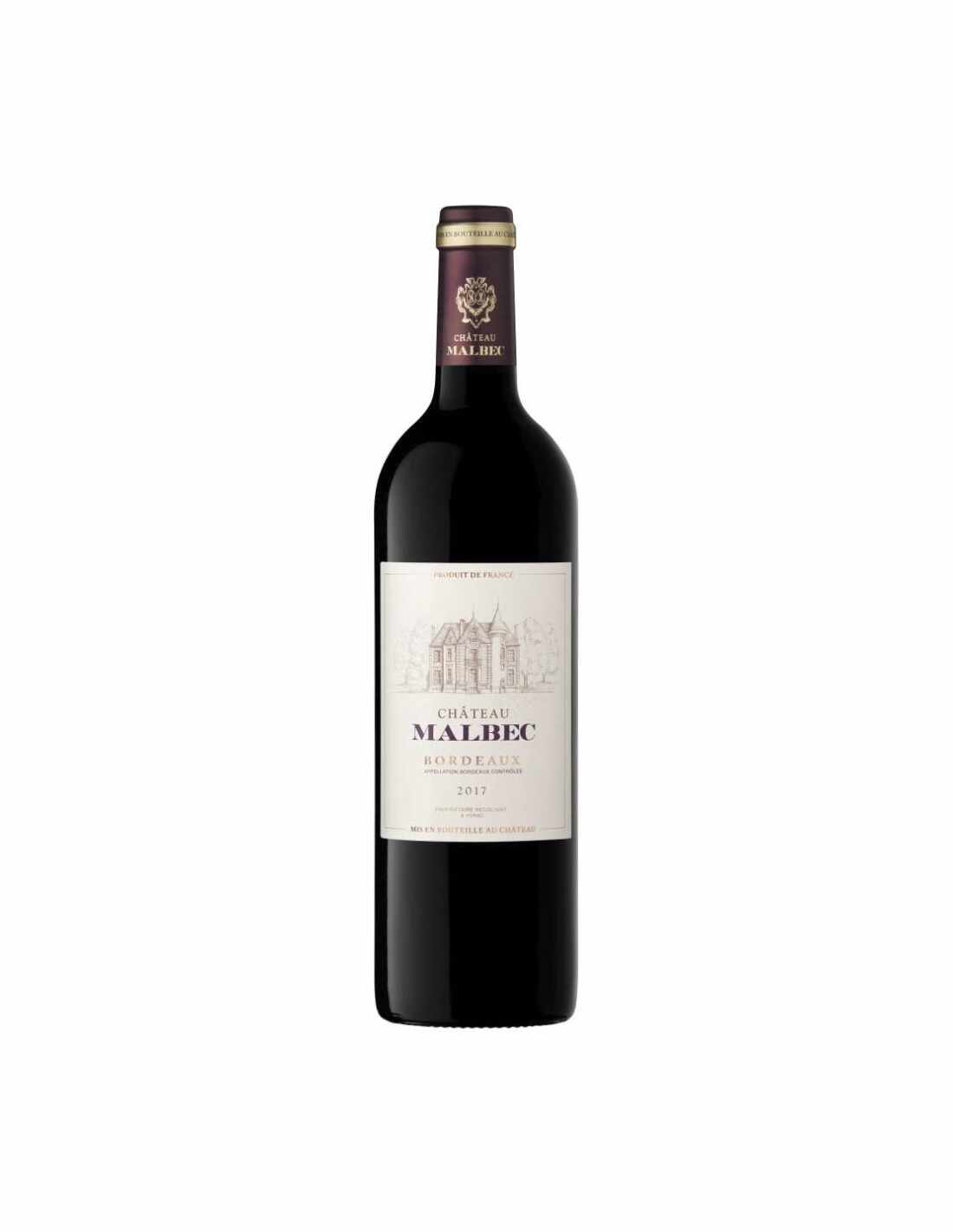 Vin rosu sec, Cupaj, Chateau Malbec Bordeaux, 13.5% alc., 0.75L, Franta