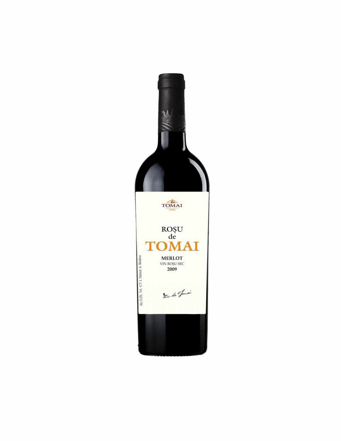 Vin rosu sec, Merlot, Rosu de Tomai, 0.75L, 13% alc., Republica Moldova