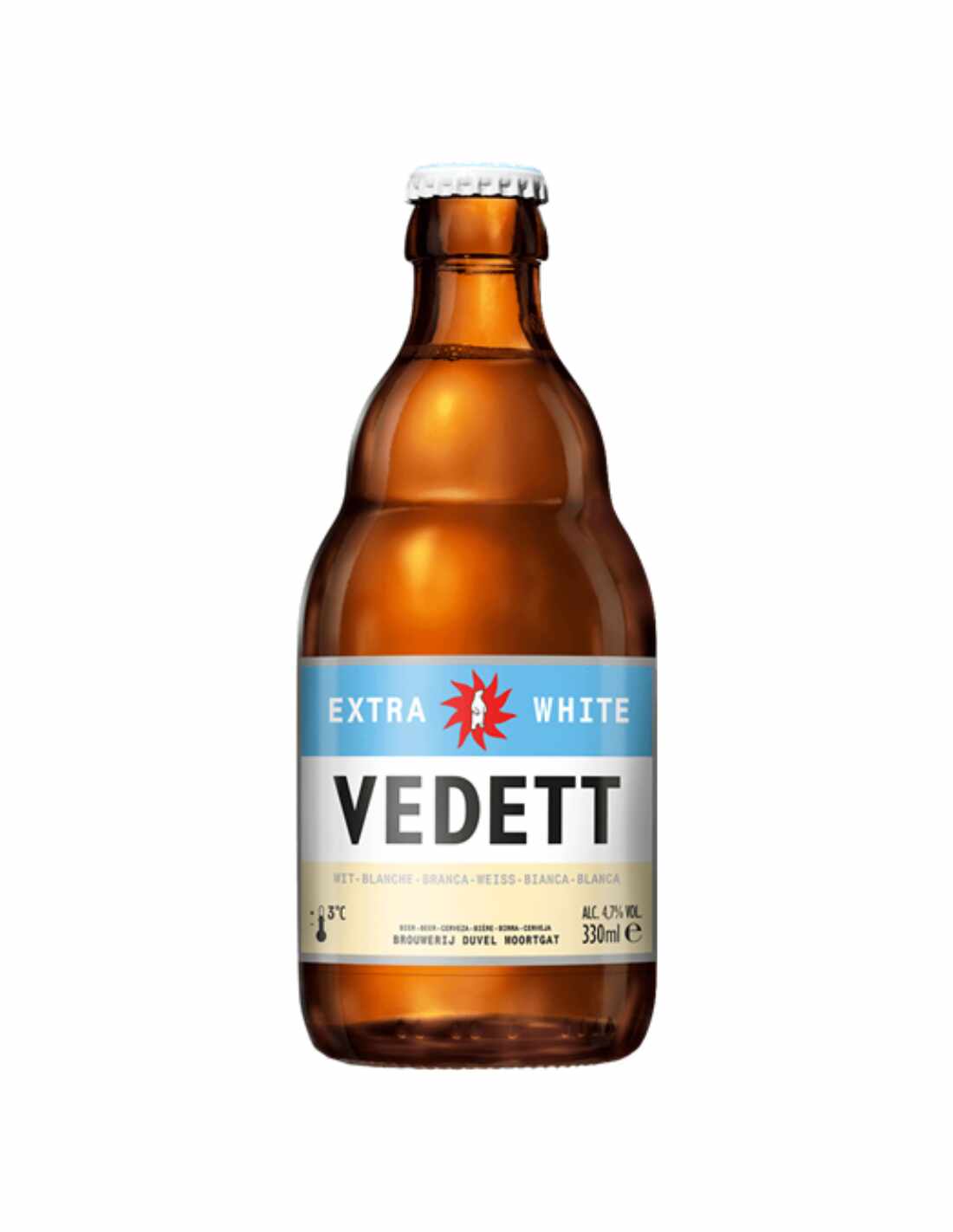 Bere alba Vedett Extra White, 4.7% alc., 0.33L, sticla, Belgia