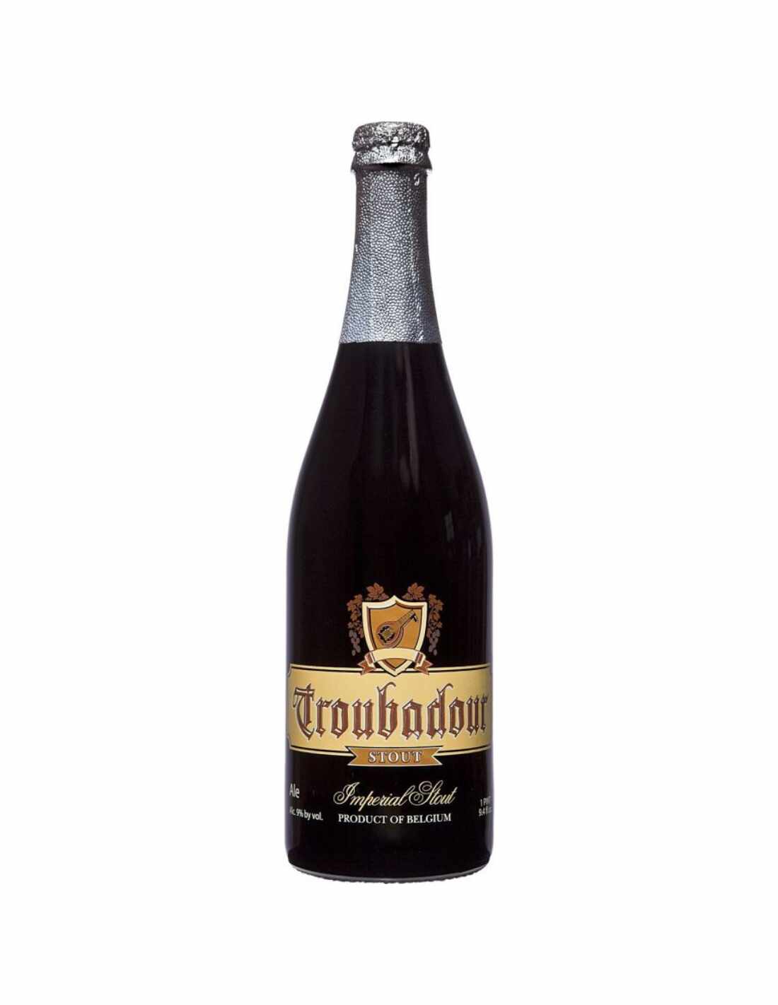 Bere neagra, nefiltrata Troubadour Imperial Stout, 9% alc., 0.75L, Belgia